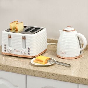 HOMCOM Kettle & Toaster Sets 1.7L Kettle & 4 Slice Toaster w/ Browning Control in Cream Cream HOMCOM Kettle & Toaster Sets 1.7L Kettle & 4 Slice Toaster w/ Browning Control in Cream Cream