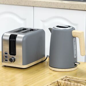 HOMCOM 1.7L Stainless Steel Kettle & 2 Slice Toaster Set with 6 Level Browning in Grey Size: 2 Pack Grey 2 Pack HOMCOM 1.7L Stainless Steel Kettle & 2 Slice Toaster Set with 6 Level Browning in Grey Size: 2 Pack Grey 2 Pack