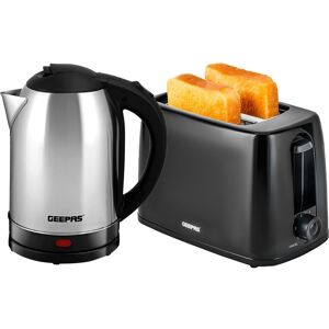 Geepas 1.8L Cordless Electric Kettle & 2 Slice Bread Toaster Kitchen Set in Black Black Geepas 1.8L Cordless Electric Kettle & 2 Slice Bread Toaster Kitchen Set in Black Black