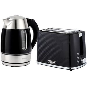 Geepas 1.7L Illuminating Electric Kettle & 2 Slice Bread Toaster Combo Set in Black Black Geepas 1.7L Illuminating Electric Kettle & 2 Slice Bread Toaster Combo Set in Black Black