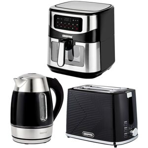 Geepas 1.7L Illuminating Electric Kettle 2 Slice Bread Toaster & 9.2L Digital Air Fryer Kitchen Combo Set in Black Black Geepas 1.7L Illuminating Electric Kettle 2 Slice Bread Toaster & 9.2L Digital Air Fryer Kitchen Combo Set in Black Black