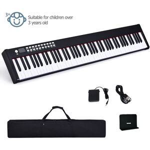 Costway Portable 88 Keys Digital Piano Electronic Keyboard with Full-Size Weighted Keys in Black Black Costway Portable 88 Keys Digital Piano Electronic Keyboard with Full-Size Weighted Keys in Black Black
