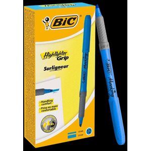 Bic Briteliner Grip Highlighter Pen Blue - Pack of 12 Blue Bic Briteliner Grip Highlighter Pen Blue - Pack of 12 Blue