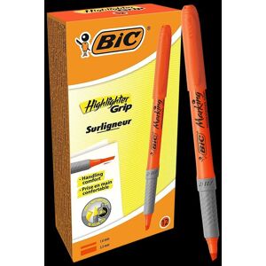 Bic Briteliner Grip Highlighter Pen Orange - Pack of 12 Multicolor Bic Briteliner Grip Highlighter Pen Orange - Pack of 12 Multicolor