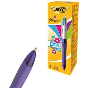 Bic 4-Colours Grip Fashion Ballpoint Pen 1.0mm - Pack of 12 Multicolor Bic 4-Colours Grip Fashion Ballpoint Pen 1.0mm - Pack of 12 Multicolor