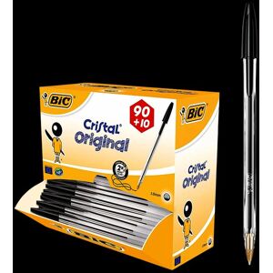 Bic Cristal Original Ballpoint Pens Black - Box of 100 Multicolor Bic Cristal Original Ballpoint Pens Black - Box of 100 Multicolor