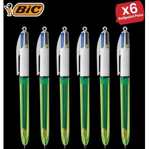 Bic 4 Colours Fluo Retractable Ballpoint Pen - 6 Packs Multicolor Bic 4 Colours Fluo Retractable Ballpoint Pen - 6 Packs Multicolor
