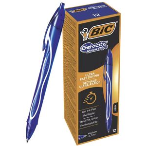 Bic Gel-ocity Quick Dry Med Rollerball Blue PK12 Multicolor Bic Gel-ocity Quick Dry Med Rollerball Blue PK12 Multicolor