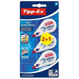 Tipp-Ex Mini Pocket Mouse Correction Tape Pack 2+1 - Blister Pack of 3 in White White Tipp-Ex Mini Pocket Mouse Correction Tape Pack 2+1 - Blister Pack of 3 in White White