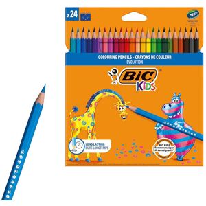 Bic Kids Evolution Coloured Pencils, Vivid Colouring Pencils, Easy to Sharpen, 24 Pack Multicolor Bic Kids Evolution Coloured Pencils, Vivid Colouring Pencils, Easy to Sharpen, 24 Pack Multicolor