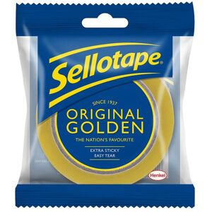 Sellotape Strong & Sticky Original Golden Tape Comes with a Easy Starter Tab, 50m in Gold Gold Sellotape Strong & Sticky Original Golden Tape Comes with a Easy Starter Tab, 50m in Gold Gold