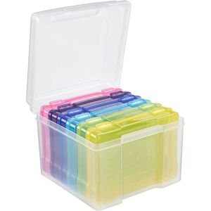 mysmartbuy Photo Storage Boxes for 7x5 Photographs - Storage Organiser with 6 Clip Lock Cases & 600 Photo Capacity Multicolor mysmartbuy Photo Storage Boxes for 7x5 Photographs - Storage Organiser with 6 Clip Lock Cases & 600 Photo Capacity Multicolor