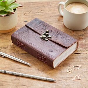 Paper High Indra Medium Embossed Leather Journal in Brown Brown Paper High Indra Medium Embossed Leather Journal in Brown Brown