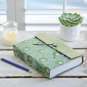 Paper High Large Sari Fabric Journal in Green Green Paper High Large Sari Fabric Journal in Green Green