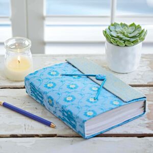 Paper High Large Sari Fabric Journal in Blue Blue Paper High Large Sari Fabric Journal in Blue Blue