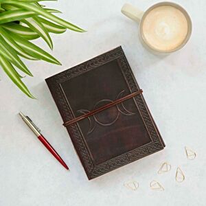 Paper High Three Moon Leather Journal in Brown Brown Paper High Three Moon Leather Journal in Brown Brown
