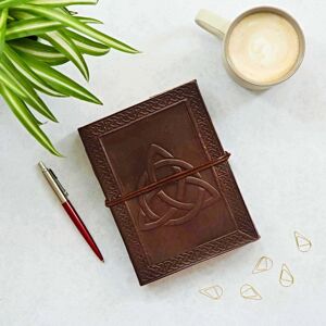 Paper High Celtic Trinity Knot Leather Journal in Brown Brown Paper High Celtic Trinity Knot Leather Journal in Brown Brown