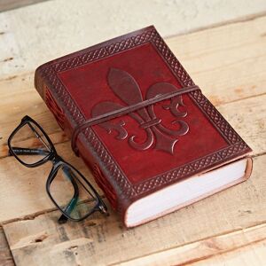 Paper High Fleur de Lis Leather Journal in Brown Brown Paper High Fleur de Lis Leather Journal in Brown Brown