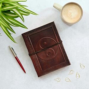 Paper High Yin Yang Leather Journal in Brown Brown Paper High Yin Yang Leather Journal in Brown Brown