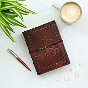 Paper High Penny Farthing Leather Journal in Brown Brown Paper High Penny Farthing Leather Journal in Brown Brown