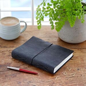 Paper High Buffalo Leather Journal with Elastic Tie in Black Black Paper High Buffalo Leather Journal with Elastic Tie in Black Black