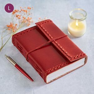 Paper High Stitched Distressed Leather Journal in Red Size: Large Red L Paper High Stitched Distressed Leather Journal in Red Size: Large Red L