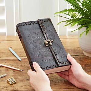 Paper High Indra Extra Large Embossed & Stitched Leather Journal in Brown Brown Paper High Indra Extra Large Embossed & Stitched Leather Journal in Brown Brown