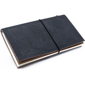 KDMD Handmade Leather Journal - My Little Black Book - Black (80 pages) Black KDMD Handmade Leather Journal - My Little Black Book - Black (80 pages) Black
