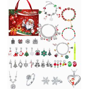 Lovii Women's Elegant Sparkling Advent Calendar Necklace & Bracelet Set with Swarovski Crystals in Red Red Lovii Women's Elegant Sparkling Advent Calendar Necklace & Bracelet Set with Swarovski Crystals in Red Red