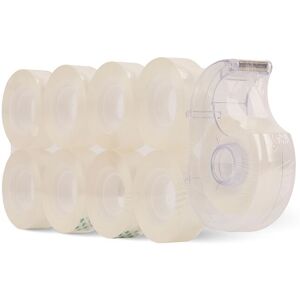 Neel Blue 18mm x 33m Clear Packing Tape with Dispenser, Transparent Rolls - 9pcs Clear Neel Blue 18mm x 33m Clear Packing Tape with Dispenser, Transparent Rolls - 9pcs Clear