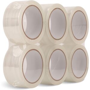 Neel Blue 48mm x 66m Clear BOPP Packing Tape, Transparent Adhesive Rolls - 6pcs Clear Neel Blue 48mm x 66m Clear BOPP Packing Tape, Transparent Adhesive Rolls - 6pcs Clear