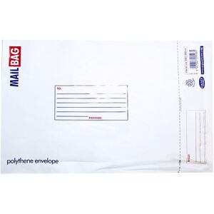 County Stationery Polythene Envelope Mail Bags (Pack Of 25) in White White County Stationery Polythene Envelope Mail Bags (Pack Of 25) in White White