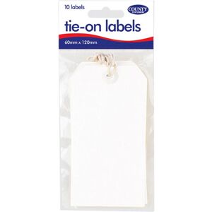 County Stationery Tie On Parcel Labels (12 Packs Of 10) in White White County Stationery Tie On Parcel Labels (12 Packs Of 10) in White White
