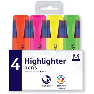 A Star Highlighters (Pack Of 4) in Orange Orange A Star Highlighters (Pack Of 4) in Orange Orange