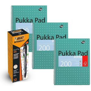 Pukka 3x A4 Jotta Notebook 200 Pages & 12x Gel-ocity Ballpoint Pens Multicolor Pukka 3x A4 Jotta Notebook 200 Pages & 12x Gel-ocity Ballpoint Pens Multicolor