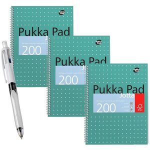 Pukka 3x A4 Notebook 200 Pages & 4 Colours Ballpoint Pen 3 + 1 HB Pencil Multicolor Pukka 3x A4 Notebook 200 Pages & 4 Colours Ballpoint Pen 3 + 1 HB Pencil Multicolor