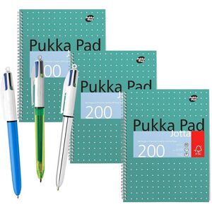 Pukka 3x A4 Notebook 200 Pages & Pack of 3 4 Colours Pen Shine & Fluo Multicolor Pukka 3x A4 Notebook 200 Pages & Pack of 3 4 Colours Pen Shine & Fluo Multicolor