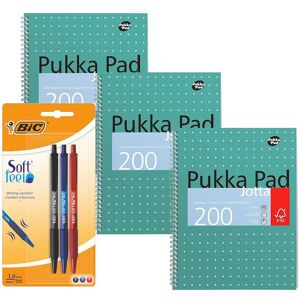Pukka 3x A4 Notebook 200 Pages & Soft Feel Ballpoint Pens Pack of 3 Multicolor Pukka 3x A4 Notebook 200 Pages & Soft Feel Ballpoint Pens Pack of 3 Multicolor