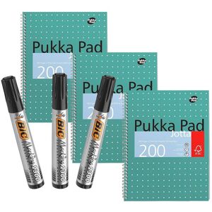 Pukka A4 Notebook Pack of 3 & Marking 2300 Markers Pack of 3 for Writing Multicolor Pukka A4 Notebook Pack of 3 & Marking 2300 Markers Pack of 3 for Writing Multicolor