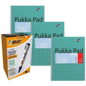 Pukka A4 Notebook Pack of 3 & 12x Marking 2300 Markers for Writing Use Multicolor Pukka A4 Notebook Pack of 3 & 12x Marking 2300 Markers for Writing Use Multicolor