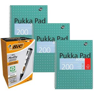 Pukka A4 Notebooks Pack of 3 & 12x Marking 2000 ECOlutions Markers Multicolor Pukka A4 Notebooks Pack of 3 & 12x Marking 2000 ECOlutions Markers Multicolor