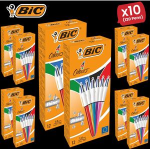 Bic 4 Colours Shine Ballpoint Pens Medium Point (1.0 mm) - Assorted Metallic Barrels, Box of 1210 Packs Multicolor Bic 4 Colours Shine Ballpoint Pens Medium Point (1.0 mm) - Assorted Metallic Barrels, Box of 1210 Packs Multicolor