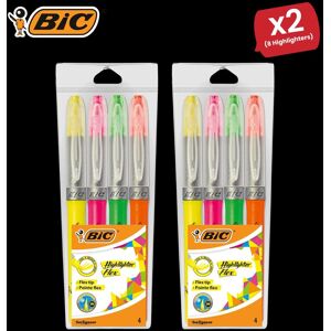 Bic Flex Assorted Fluorescent Highlighters - 2 Packs Multicolor Bic Flex Assorted Fluorescent Highlighters - 2 Packs Multicolor