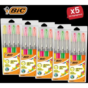 Bic Flex Assorted Fluorescent Highlighters - 5 Packs Multicolor Bic Flex Assorted Fluorescent Highlighters - 5 Packs Multicolor