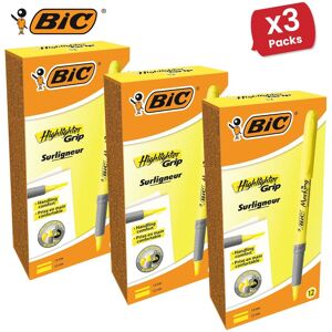 Bic Briteliner Grip Highlighter Pen Yellow - 3 Packs Yellow Bic Briteliner Grip Highlighter Pen Yellow - 3 Packs Yellow