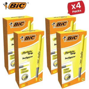 Bic Briteliner Grip Highlighter Pen Yellow - 4 Packs Yellow Bic Briteliner Grip Highlighter Pen Yellow - 4 Packs Yellow