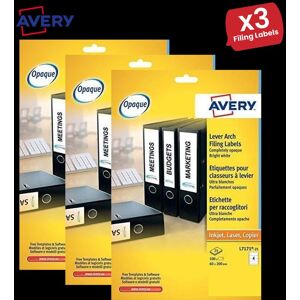 Avery L7171-25 Lever Arch Filing Labels 200 x 60mm - Pack of 3 in White White Avery L7171-25 Lever Arch Filing Labels 200 x 60mm - Pack of 3 in White White