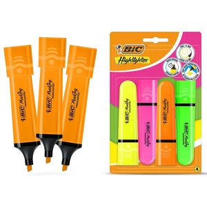 Bic Highlighter Flat Marker 3x Neon Orange & 4x Assorted Quick Dry Chisel Tip Multicolor Bic Highlighter Flat Marker 3x Neon Orange & 4x Assorted Quick Dry Chisel Tip Multicolor