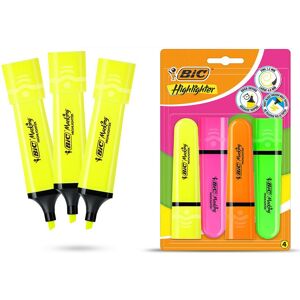 Bic Highlighter Flat Marker 3x Neon Yellow & 4x Assorted Neon Chisel Tip Pens Multicolor Bic Highlighter Flat Marker 3x Neon Yellow & 4x Assorted Neon Chisel Tip Pens Multicolor