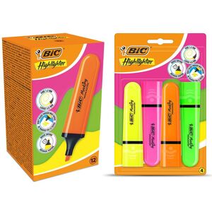 Bic Highlighter Flat Marker 12x Neon Orange & 4x Assorted Quick Dry Chisel Tip Multicolor Bic Highlighter Flat Marker 12x Neon Orange & 4x Assorted Quick Dry Chisel Tip Multicolor